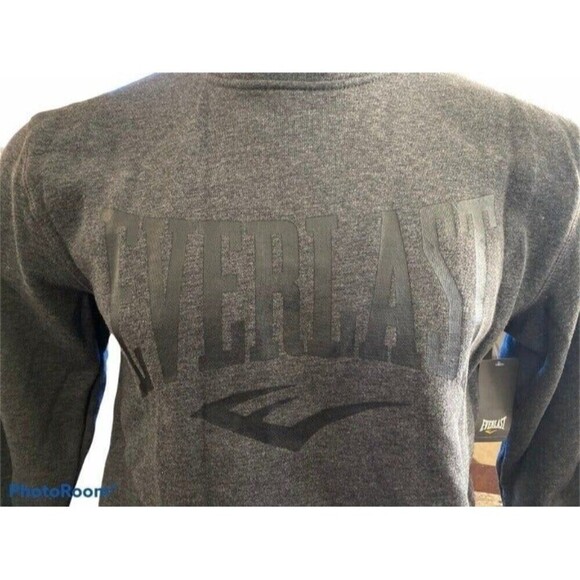 men workout sweatshirt Everlast Mens crewneck Sweatshirt Gray Pullover top New - Picture 12 of 12